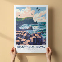 Giant's Causeway Poster - Northern Ireland Wall Art - Ocean Basalt Columns Gift