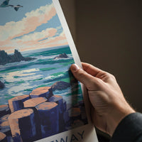 Giant's Causeway Poster - Northern Ireland Wall Art - Ocean Basalt Columns Gift