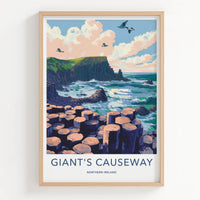 Giant's Causeway Poster - Northern Ireland Wall Art - Ocean Basalt Columns Gift