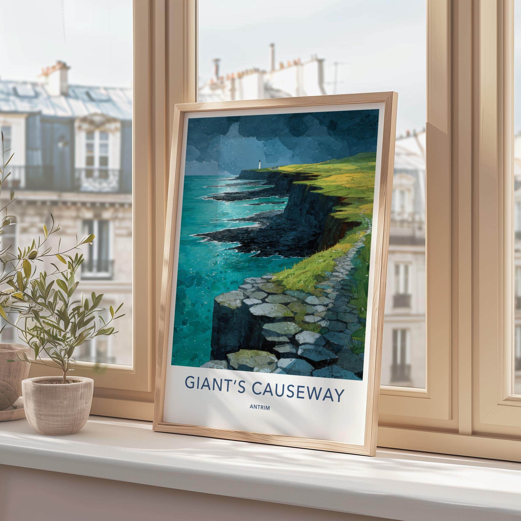 Giant's Causeway Poster - United Kingdom Wall Art - Basalt Column Coast Gift