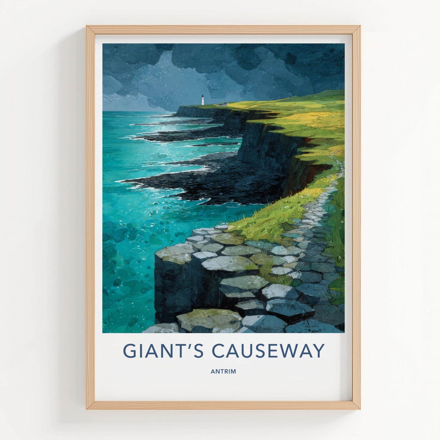 Giant's Causeway Poster - United Kingdom Wall Art - Basalt Column Coast Gift