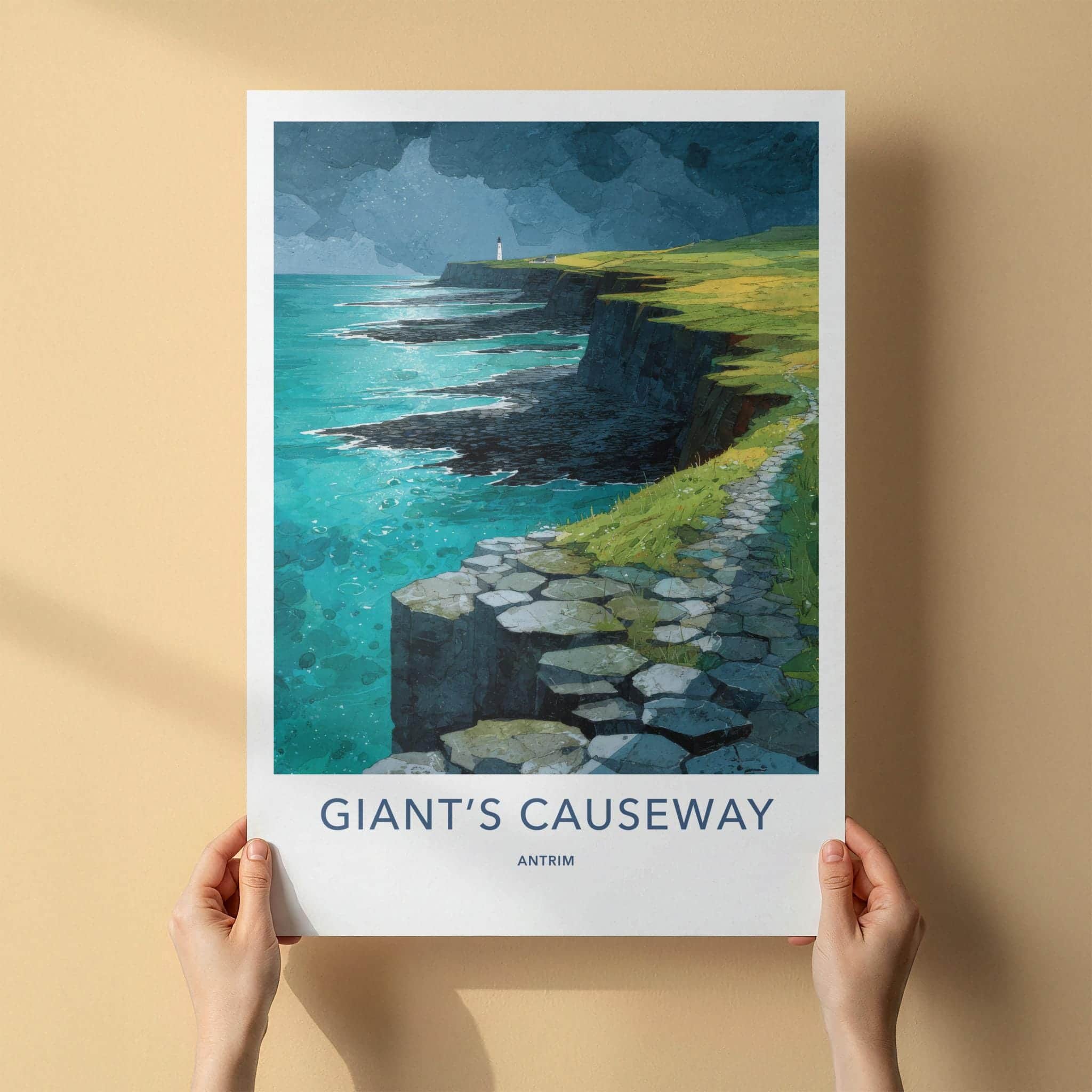 Giant's Causeway Poster - United Kingdom Wall Art - Basalt Column Coast Gift