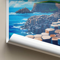 Giants Causeway Poster - Northern Ireland Wall Art - Basalt Ocean Rocks Gift