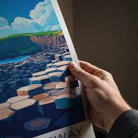 Giants Causeway Poster - Northern Ireland Wall Art - Basalt Ocean Rocks Gift