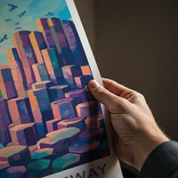 Giants Causeway Poster - Northern Ireland Wall Art - Vivid Basalt Columns Gift