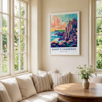 Giants Causeway Poster - Northern Ireland Wall Art - Vivid Basalt Columns Gift