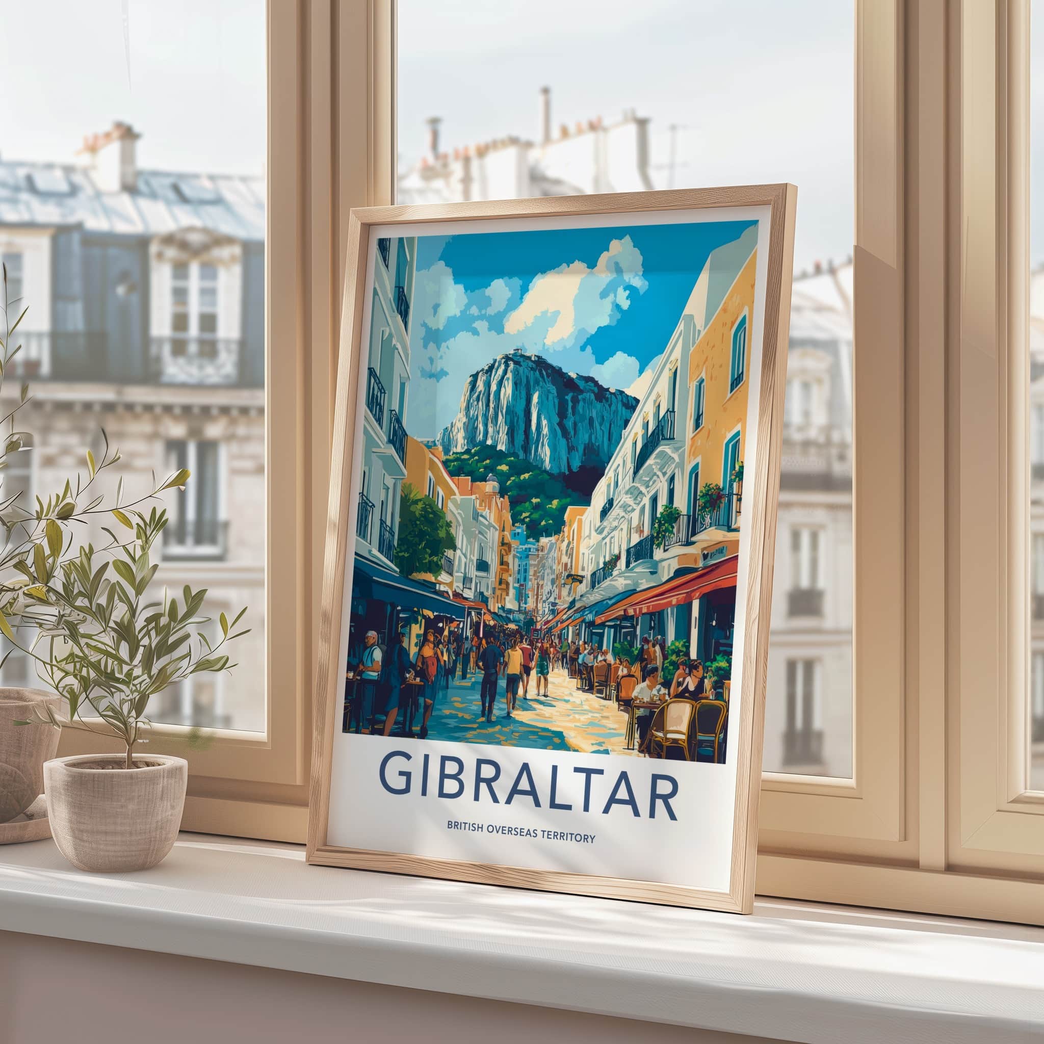 Gibraltar Poster - United Kingdom Travel Art - Lively Street View Home Decor
