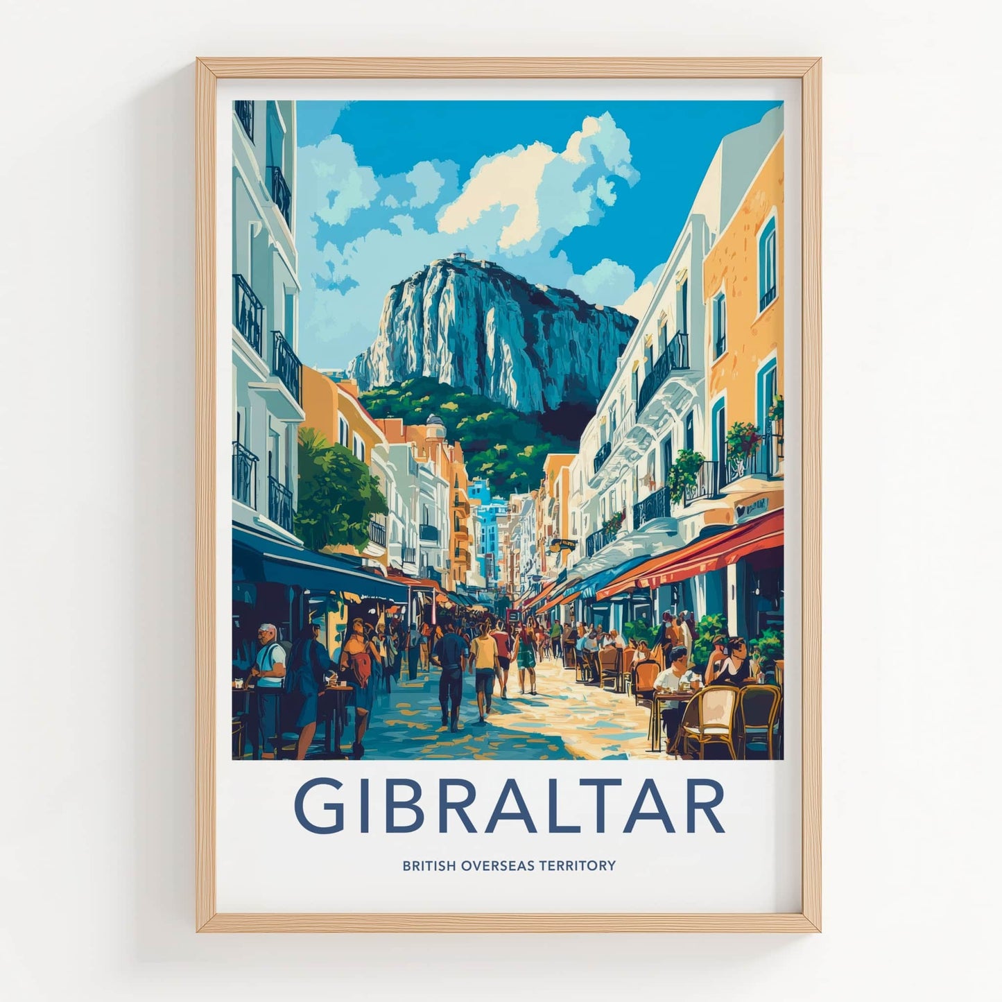 Gibraltar Poster - United Kingdom Travel Art - Lively Street View Home Decor