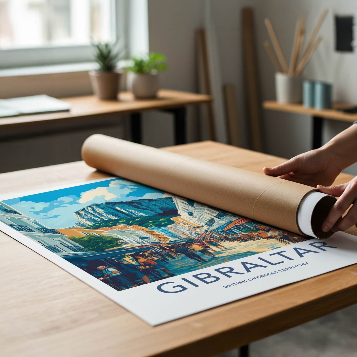 Gibraltar Poster - United Kingdom Travel Art - Lively Street View Home Decor