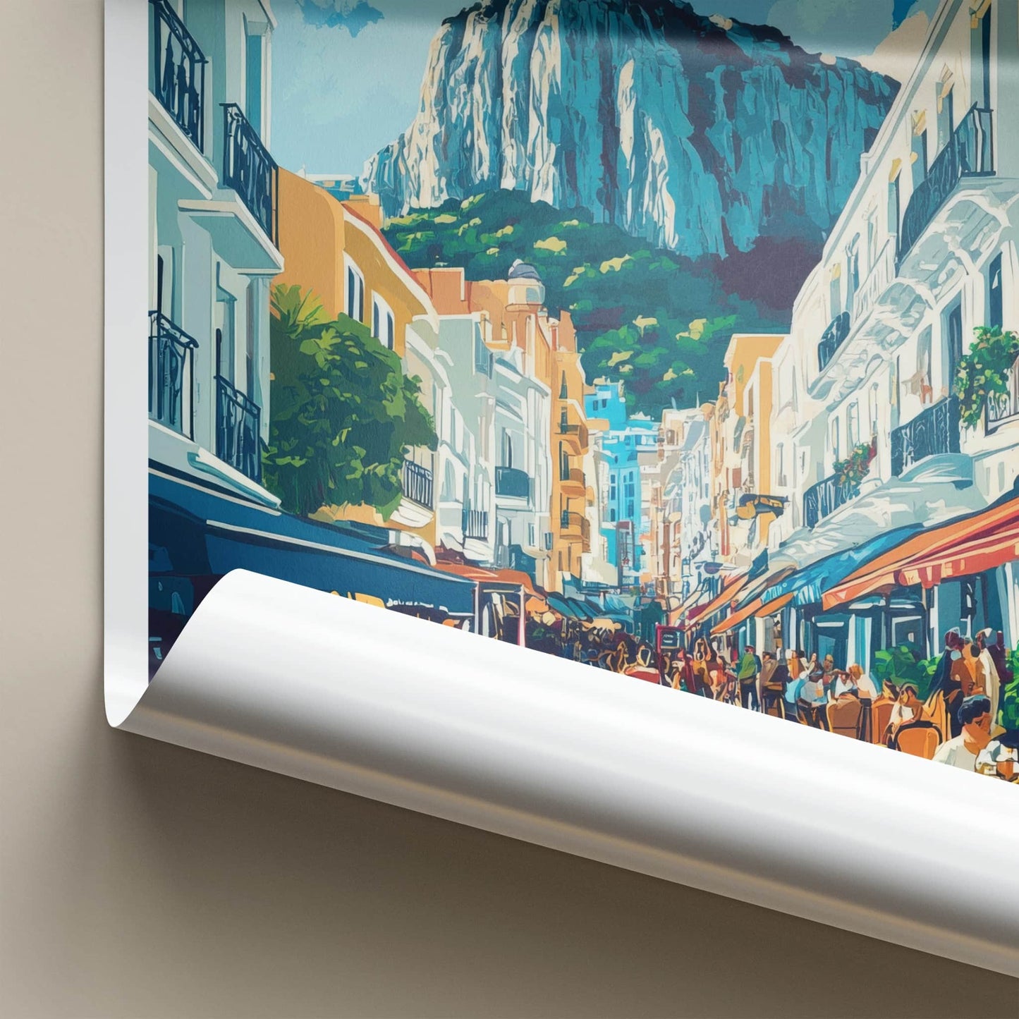Gibraltar Poster - United Kingdom Travel Art - Lively Street View Home Decor