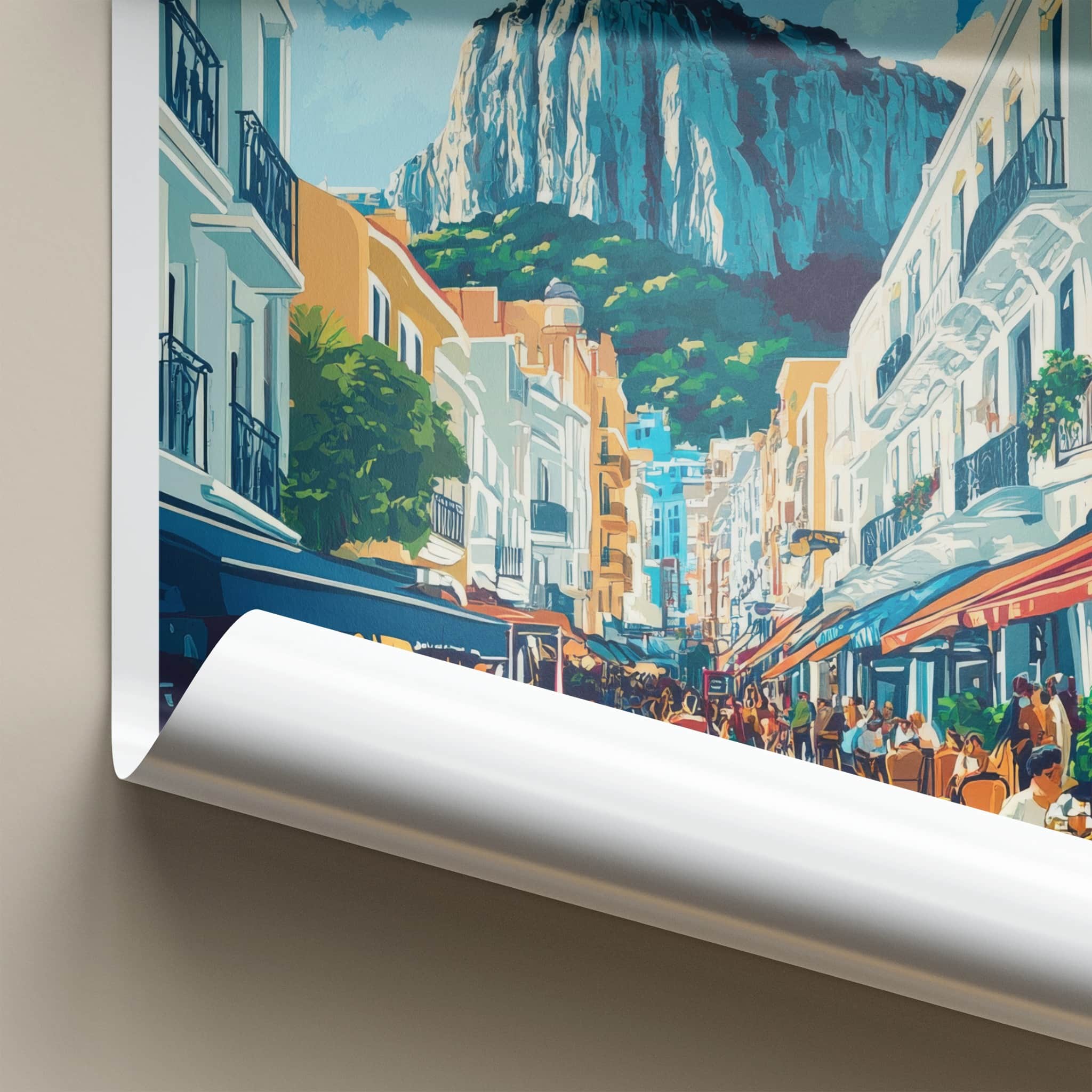 Gibraltar Poster - United Kingdom Travel Art - Lively Street View Home Decor