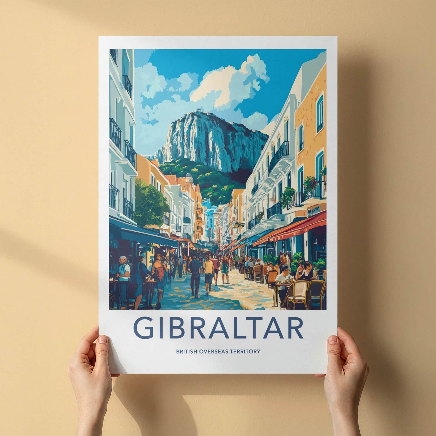 Gibraltar Poster - United Kingdom Travel Art - Lively Street View Home Decor