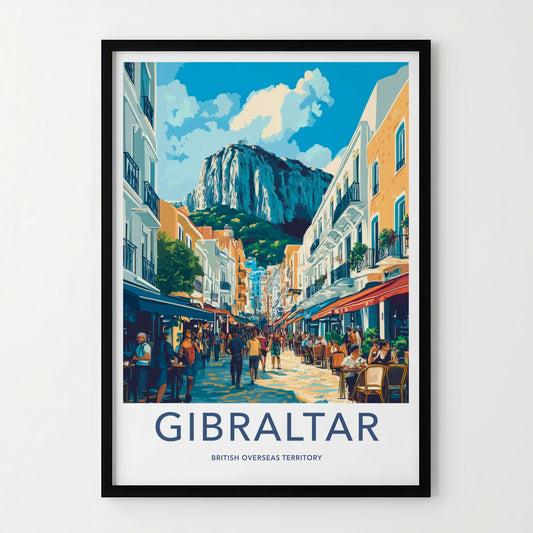 Gibraltar Poster - United Kingdom Travel Art - Lively Street View Home Decor
