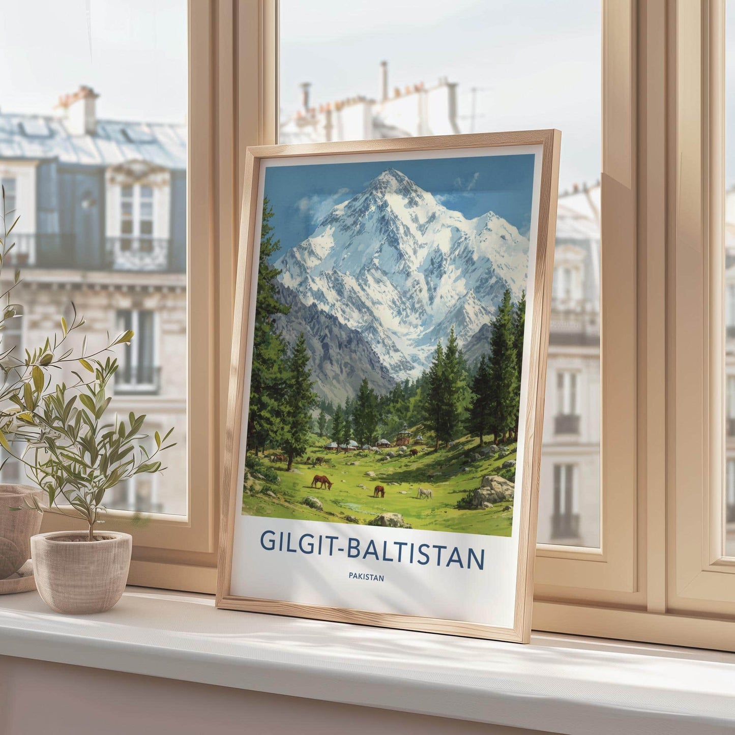 Gilgit-Baltistan Poster - Pakistan Travel Art - Green Valley Village Home Decor