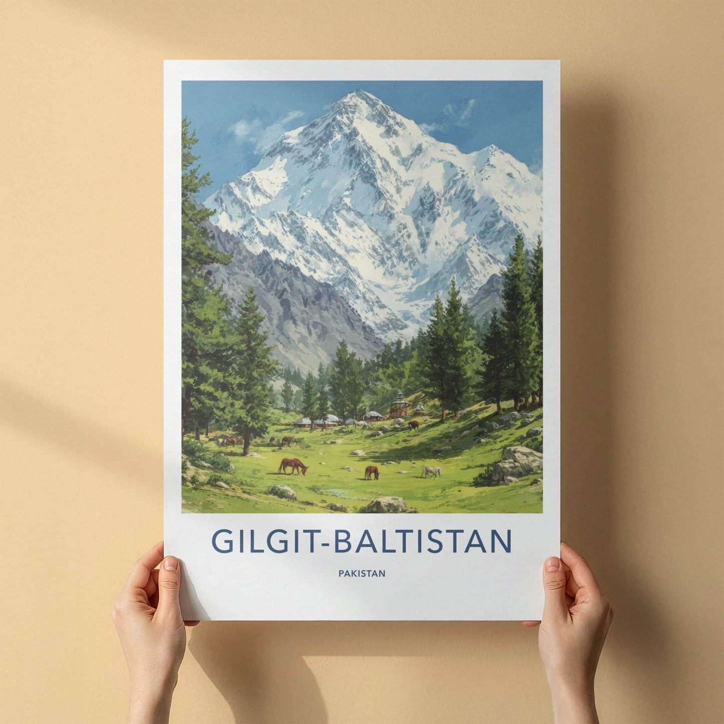 Gilgit-Baltistan Poster - Pakistan Travel Art - Green Valley Village Home Decor