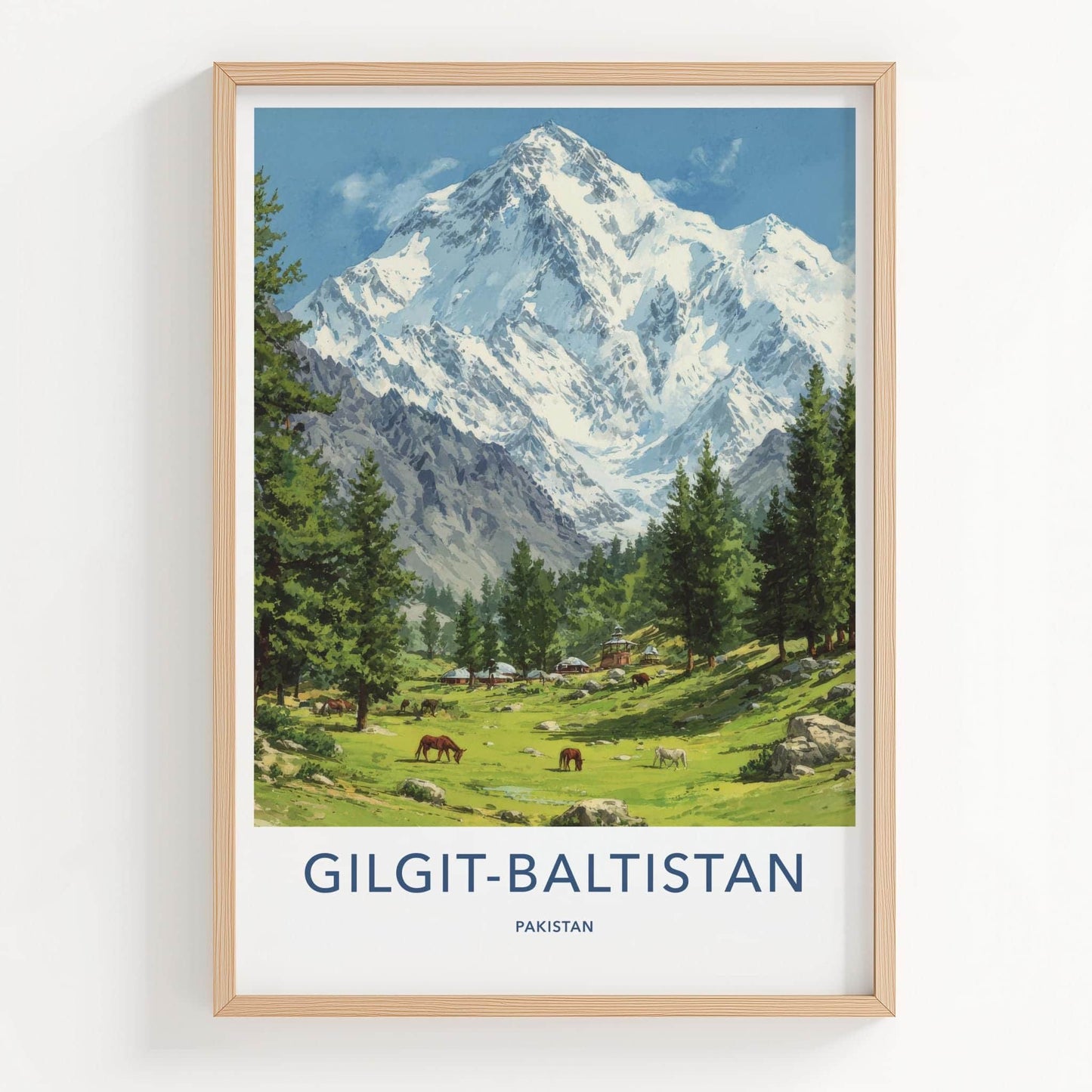 Gilgit-Baltistan Poster - Pakistan Travel Art - Green Valley Village Home Decor