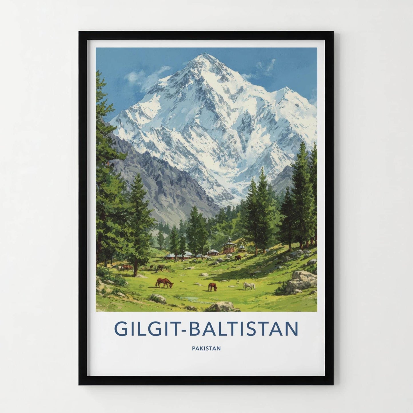 Gilgit-Baltistan Poster - Pakistan Travel Art - Green Valley Village Home Decor
