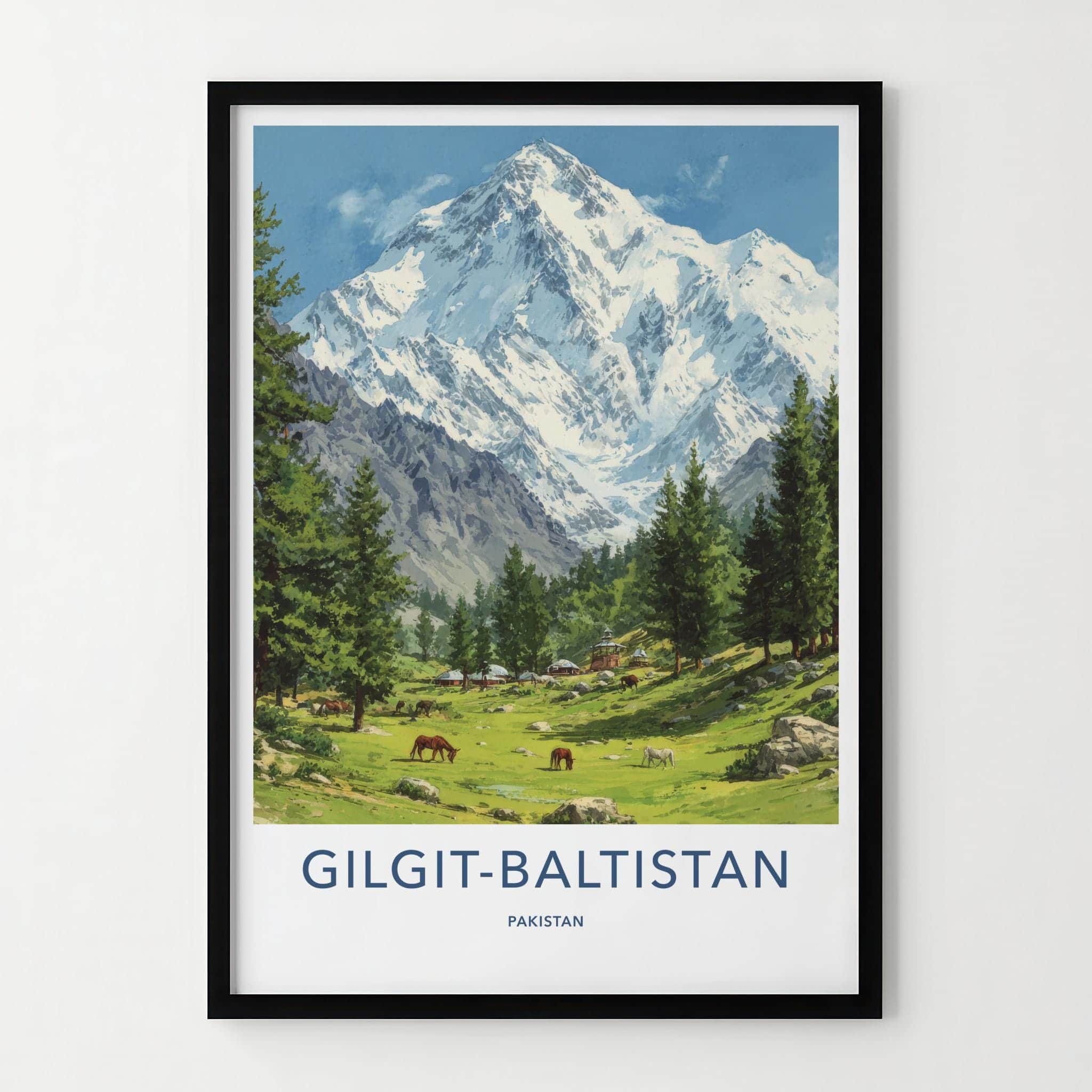 Gilgit-Baltistan Poster - Pakistan Travel Art - Green Valley Village Home Decor