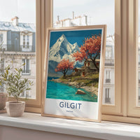 Gilgit Poster - Pakistan Travel Art - Spring Mountain Lake Home Decor
