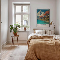 Gilgit Poster - Pakistan Travel Art - Spring Mountain Lake Home Decor