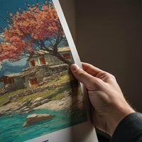 Gilgit Poster - Pakistan Travel Art - Spring Mountain Lake Home Decor