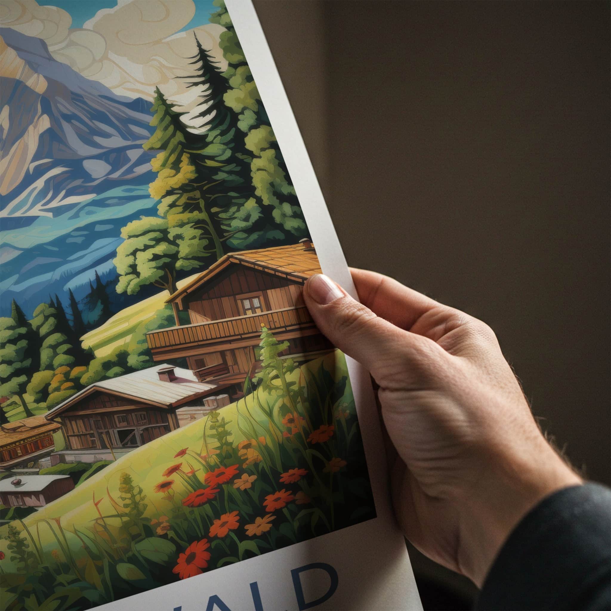 Gimmelwald Poster - Switzerland Travel Art - Alpine Village River Home Decor