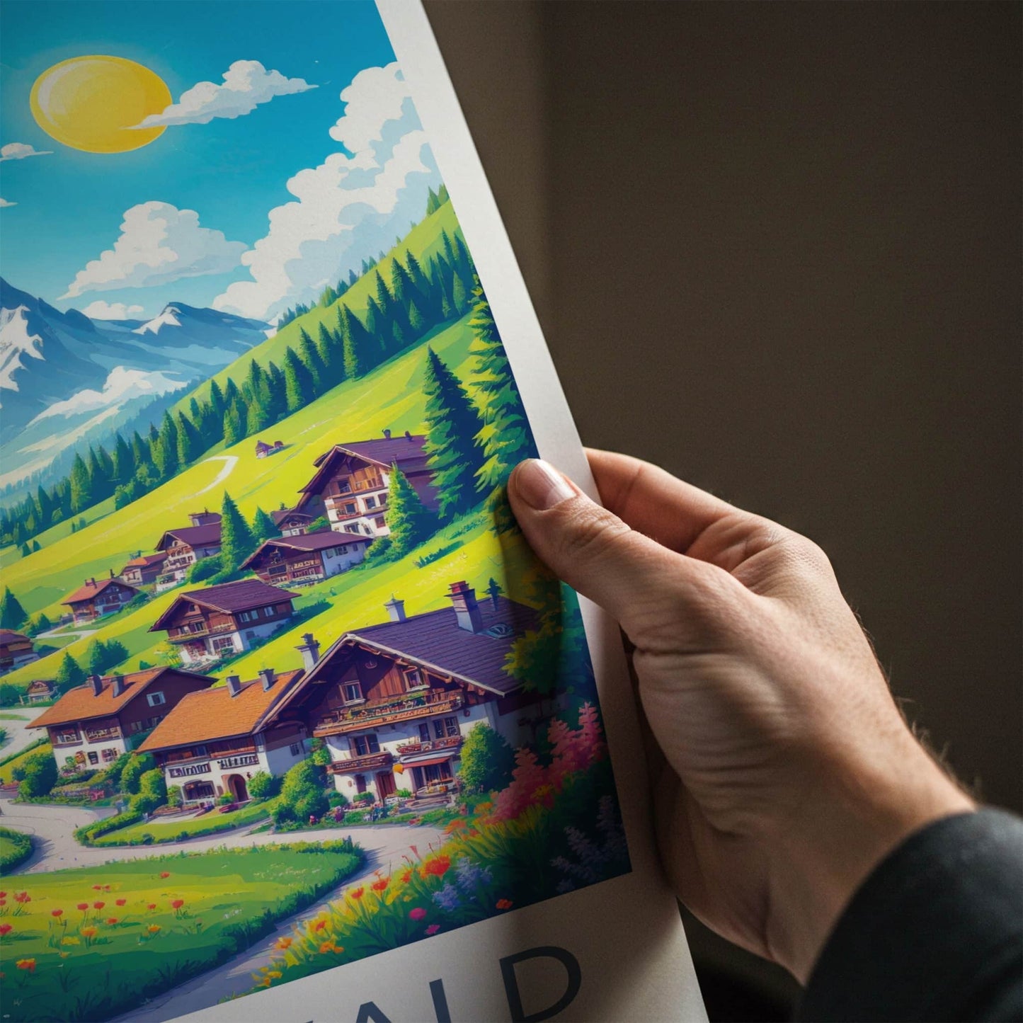 Gimmelwald Poster - Switzerland Travel Art - Alpine Village Valley Home Decor