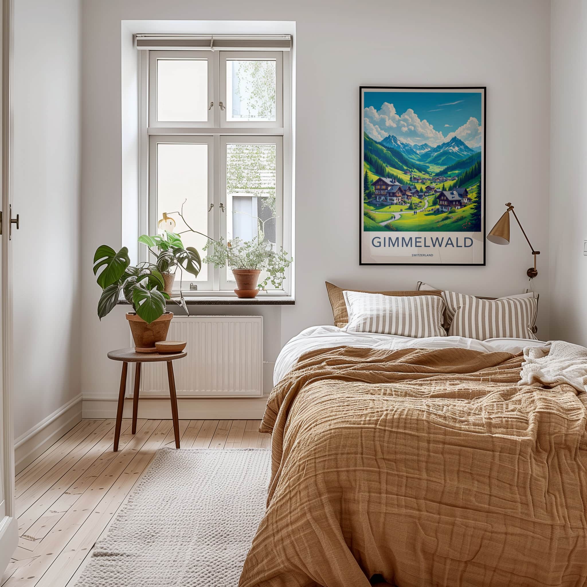 Gimmelwald Poster - Switzerland Travel Art - Green Mountain Village Home Decor