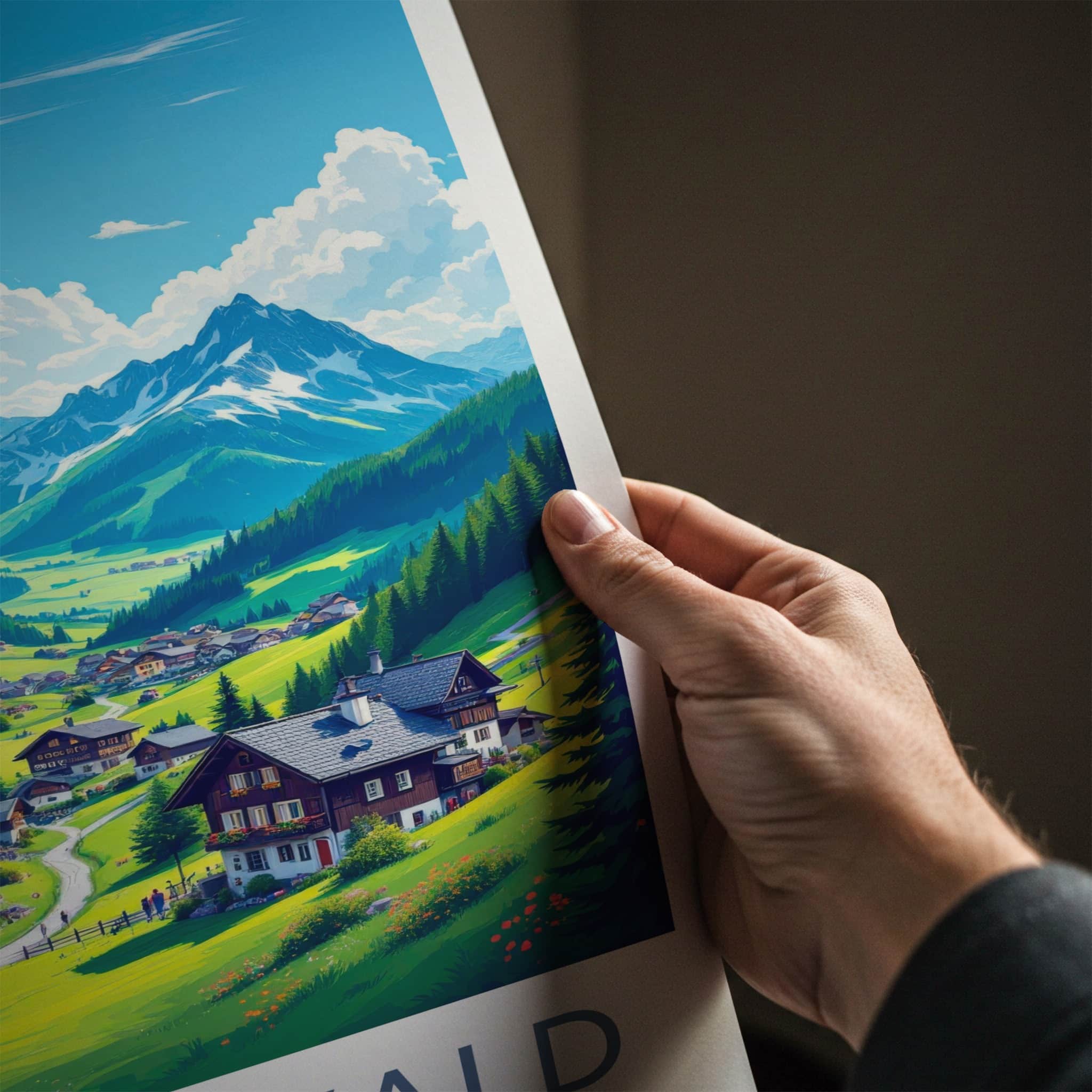 Gimmelwald Poster - Switzerland Travel Art - Green Mountain Village Home Decor