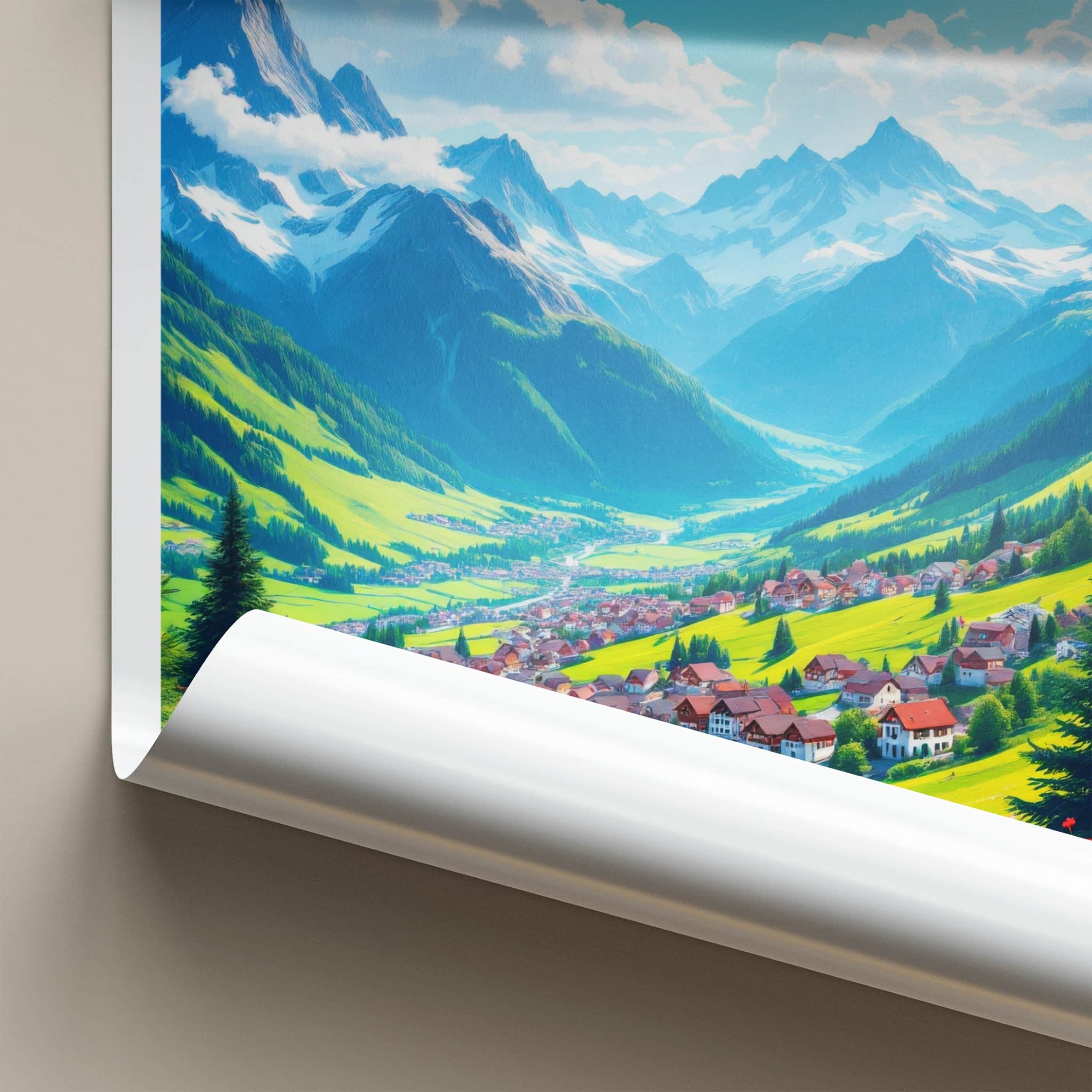 Gimmelwald Poster - Switzerland Travel Art - Scenic Mountain Village Home Decor