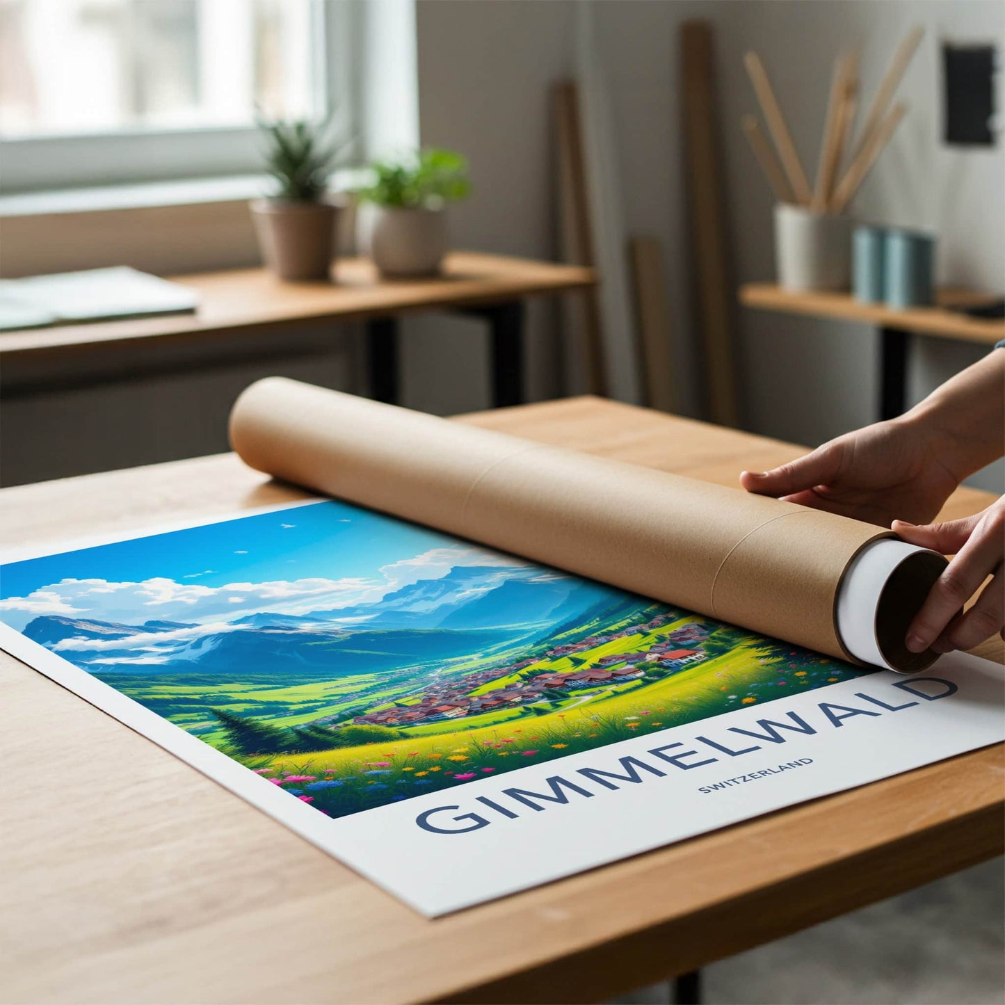 Gimmelwald Poster - Switzerland Travel Art - Scenic Mountain Village Home Decor