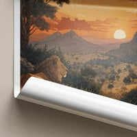 Gir Forest Poster - India Travel Art - Gujarat Lion Resting Sunset Home Decor
