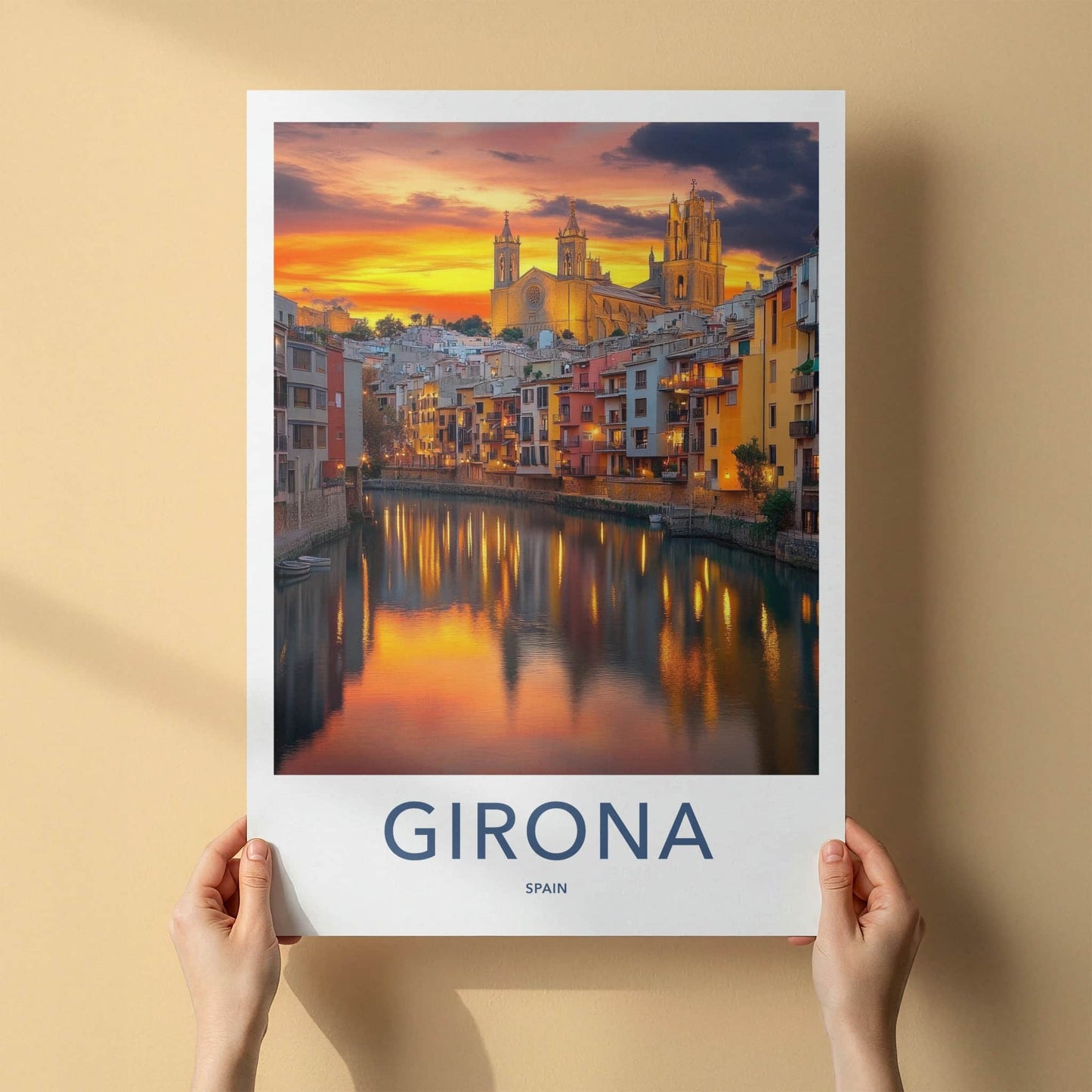 Girona Poster - Spain Framed Print - River City Sunset Home Decor