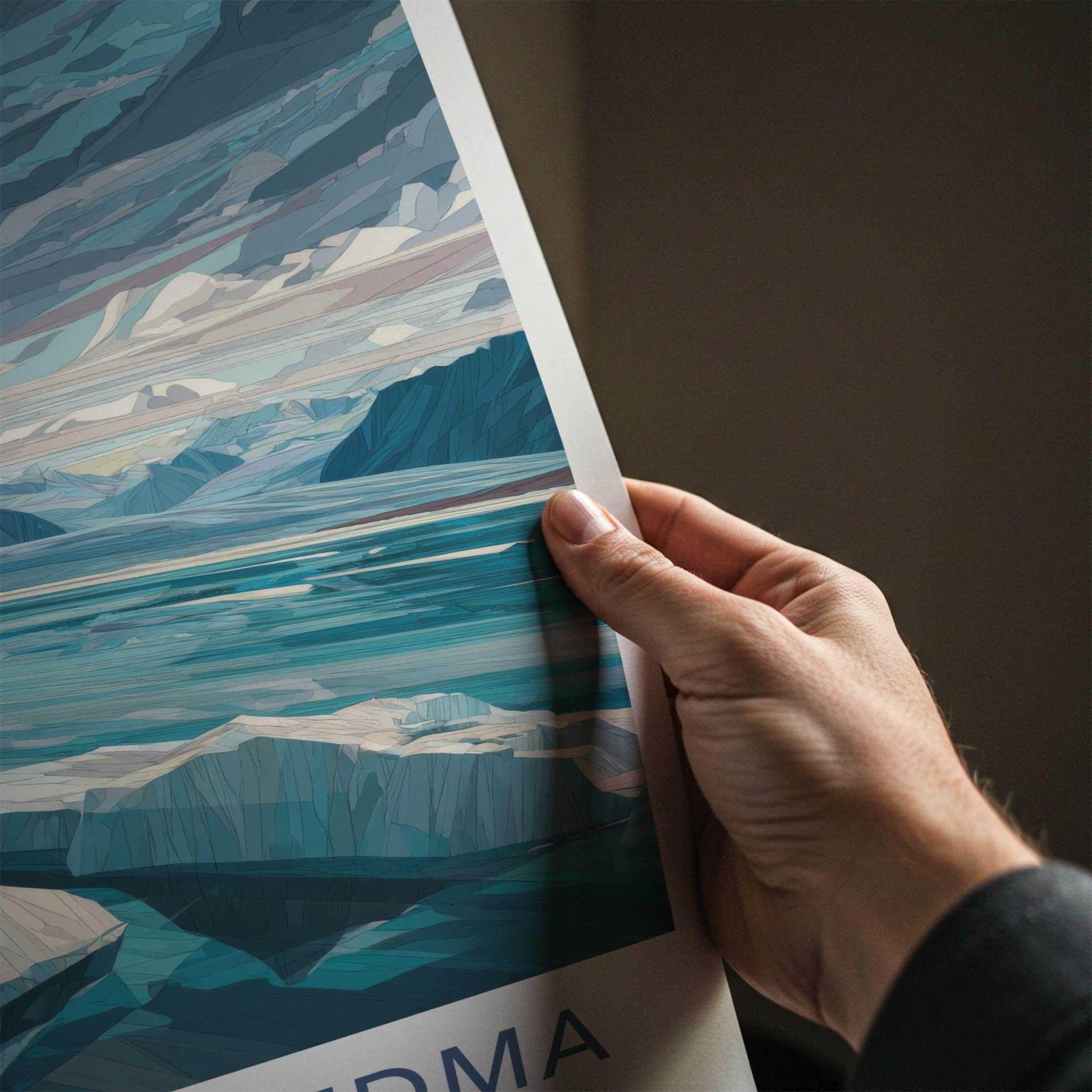Glaciar Viedma Poster - Argentina Travel Art - Iceberg Lake Mountains Wall Decor