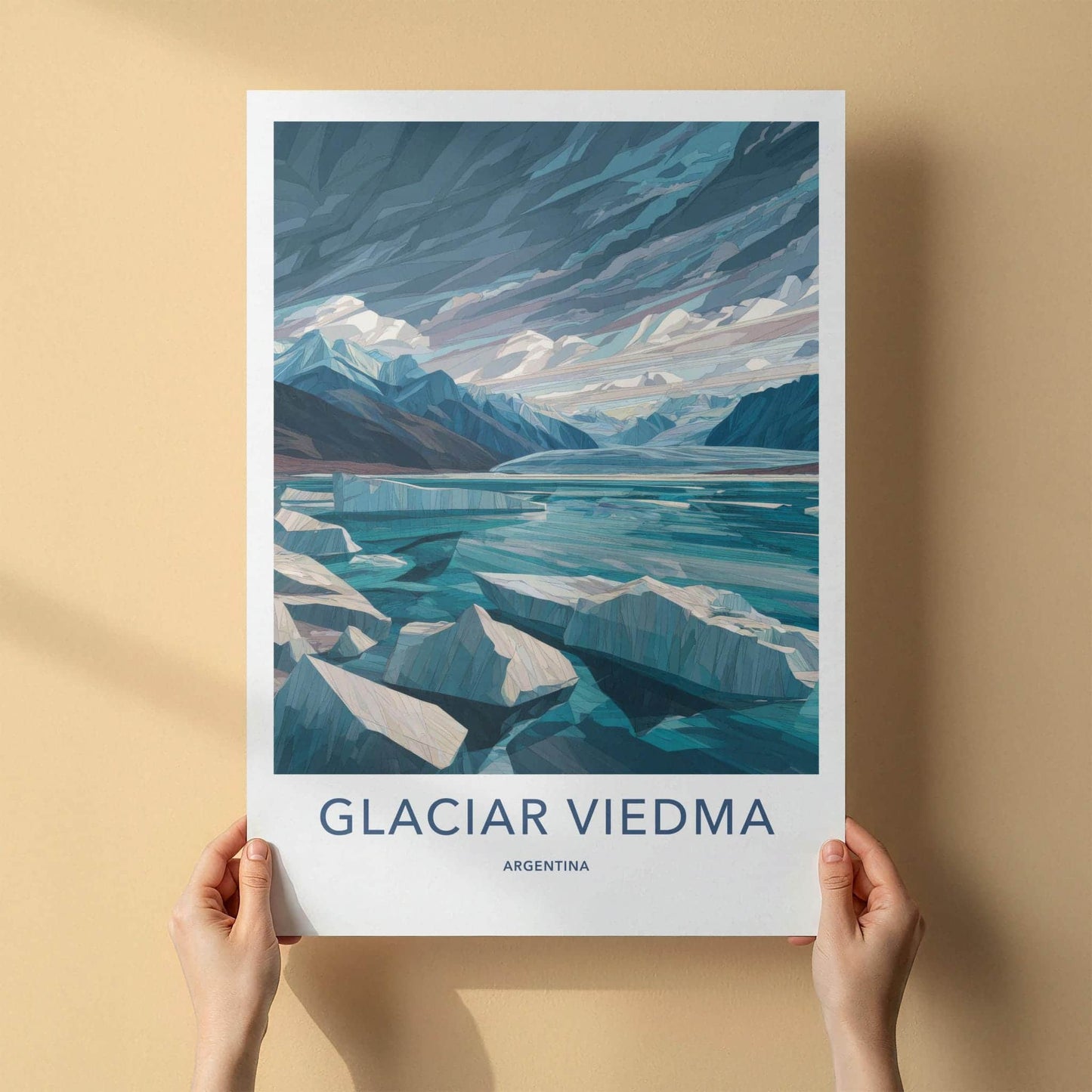 Glaciar Viedma Poster - Argentina Travel Art - Iceberg Lake Mountains Wall Decor