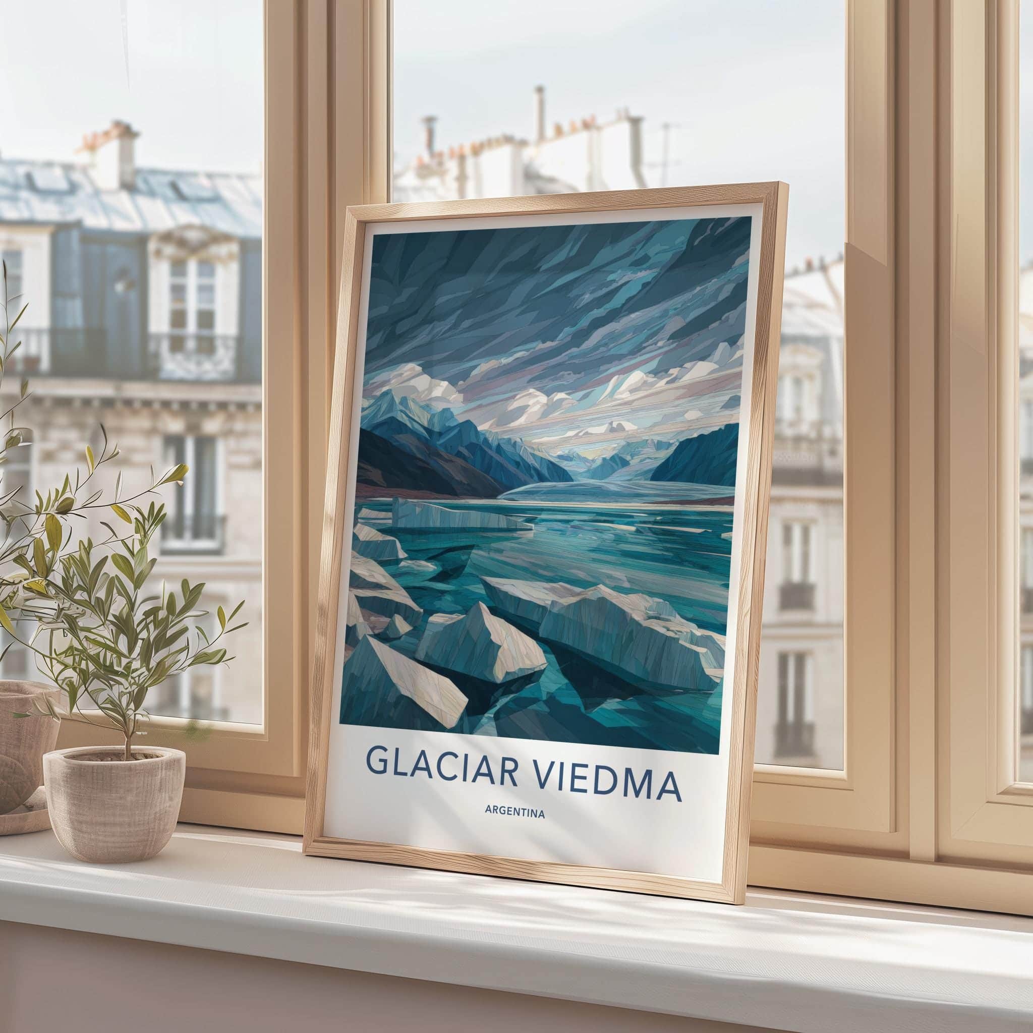 Glaciar Viedma Poster - Argentina Travel Art - Iceberg Lake Mountains Wall Decor