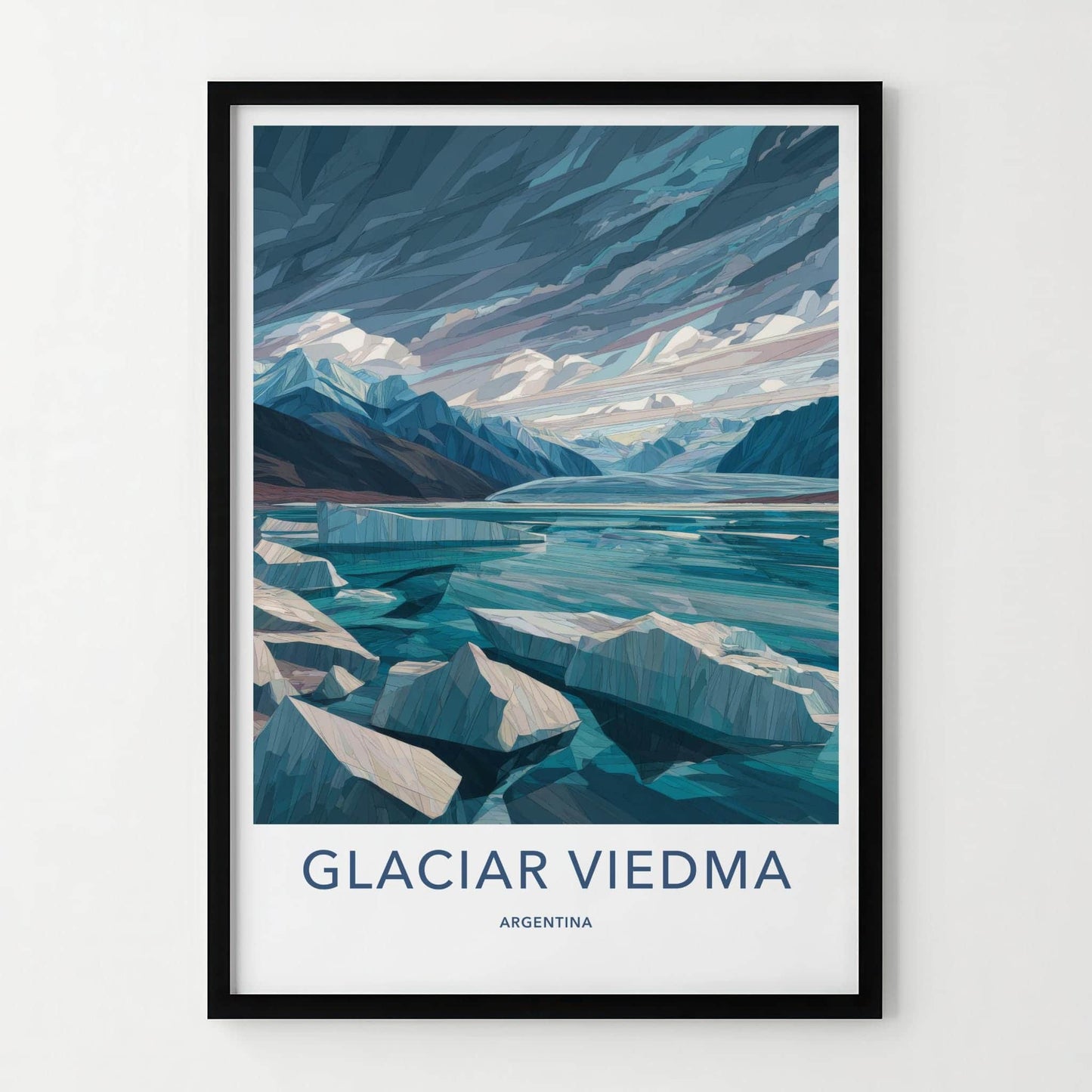 Glaciar Viedma Poster - Argentina Travel Art - Iceberg Lake Mountains Wall Decor