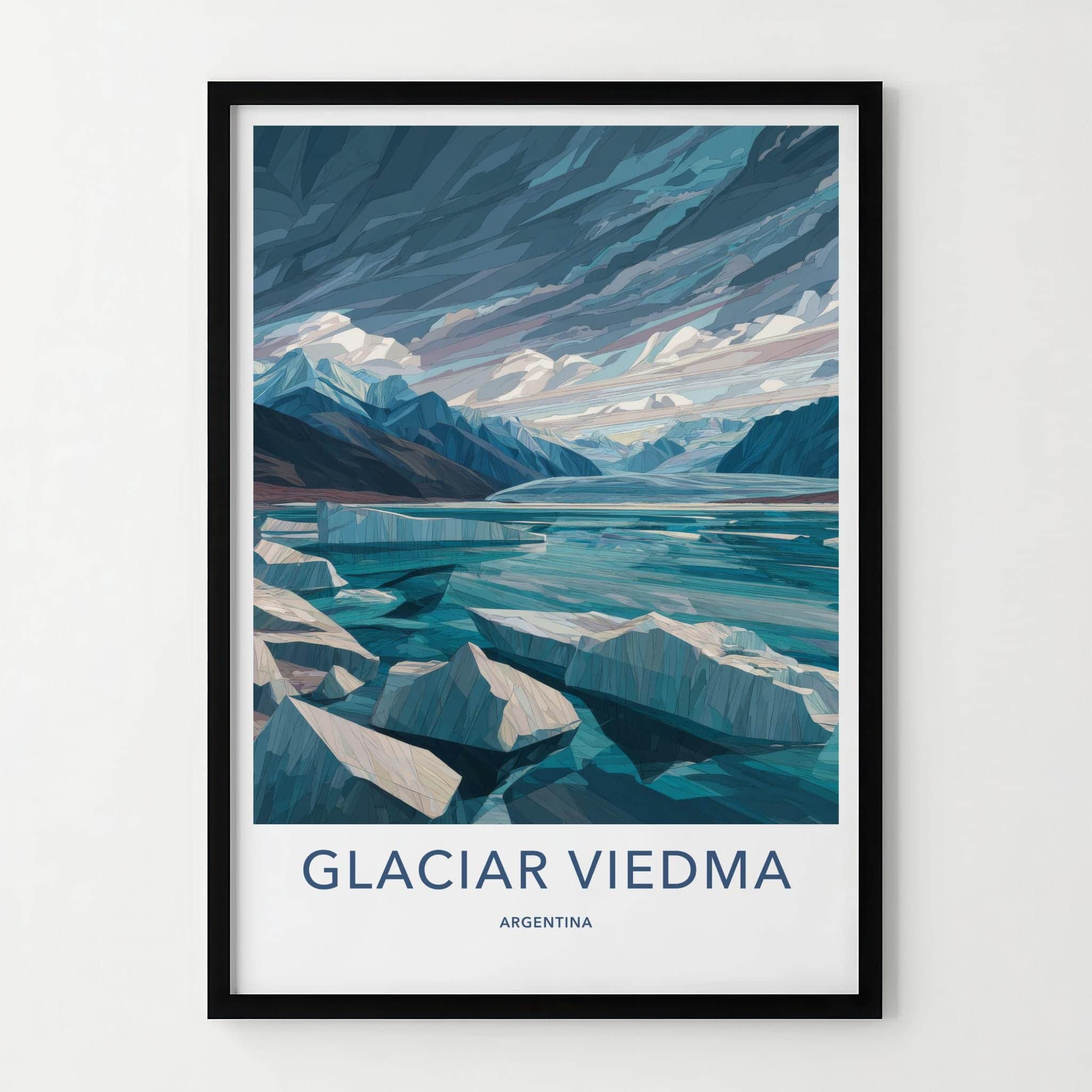 Glaciar Viedma Poster - Argentina Travel Art - Iceberg Lake Mountains Wall Decor