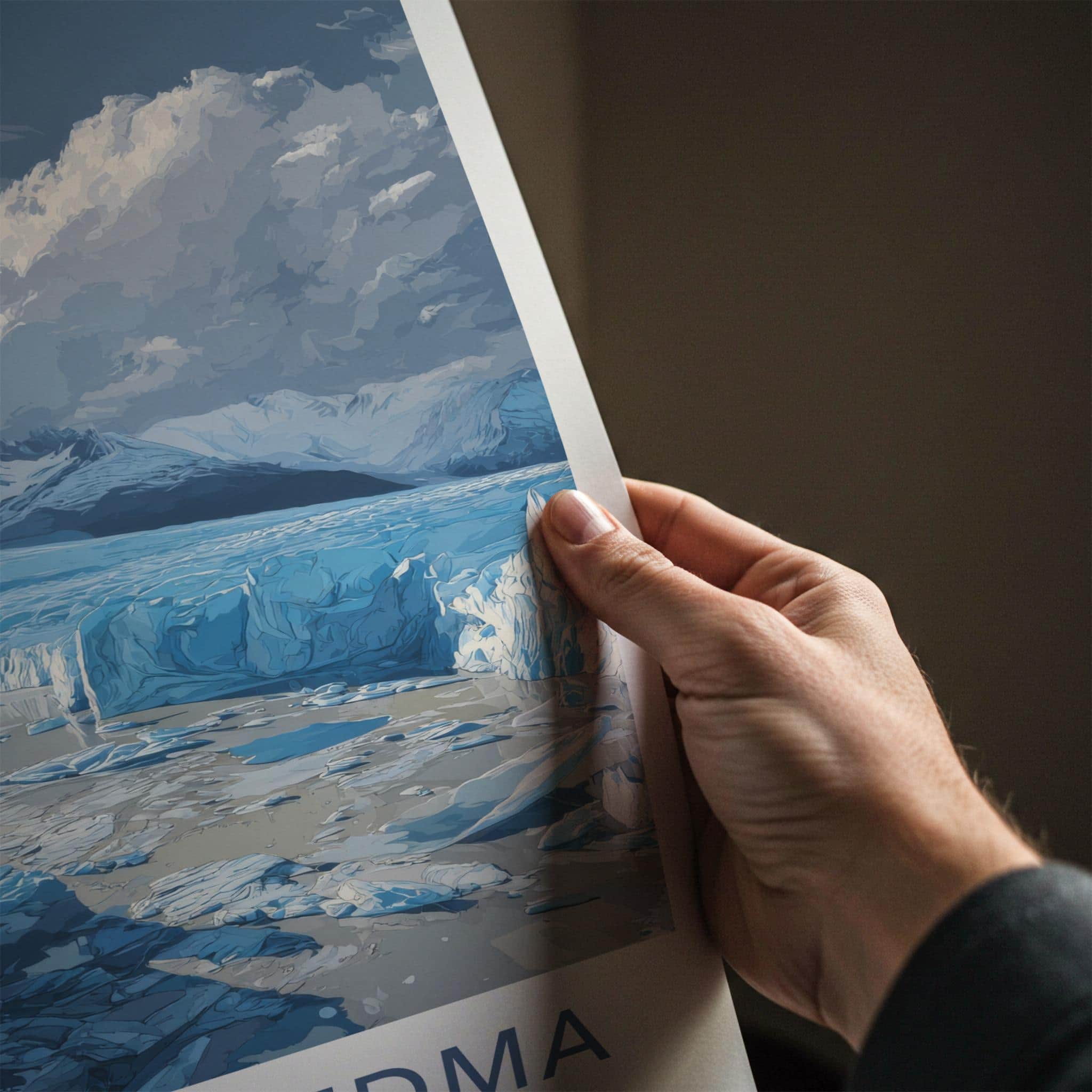 Glaciar Viedma Poster - Argentina Travel Art - Icy Mountain Vista Home Decor