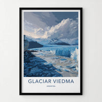 Glaciar Viedma Poster - Argentina Travel Art - Icy Mountain Vista Home Decor