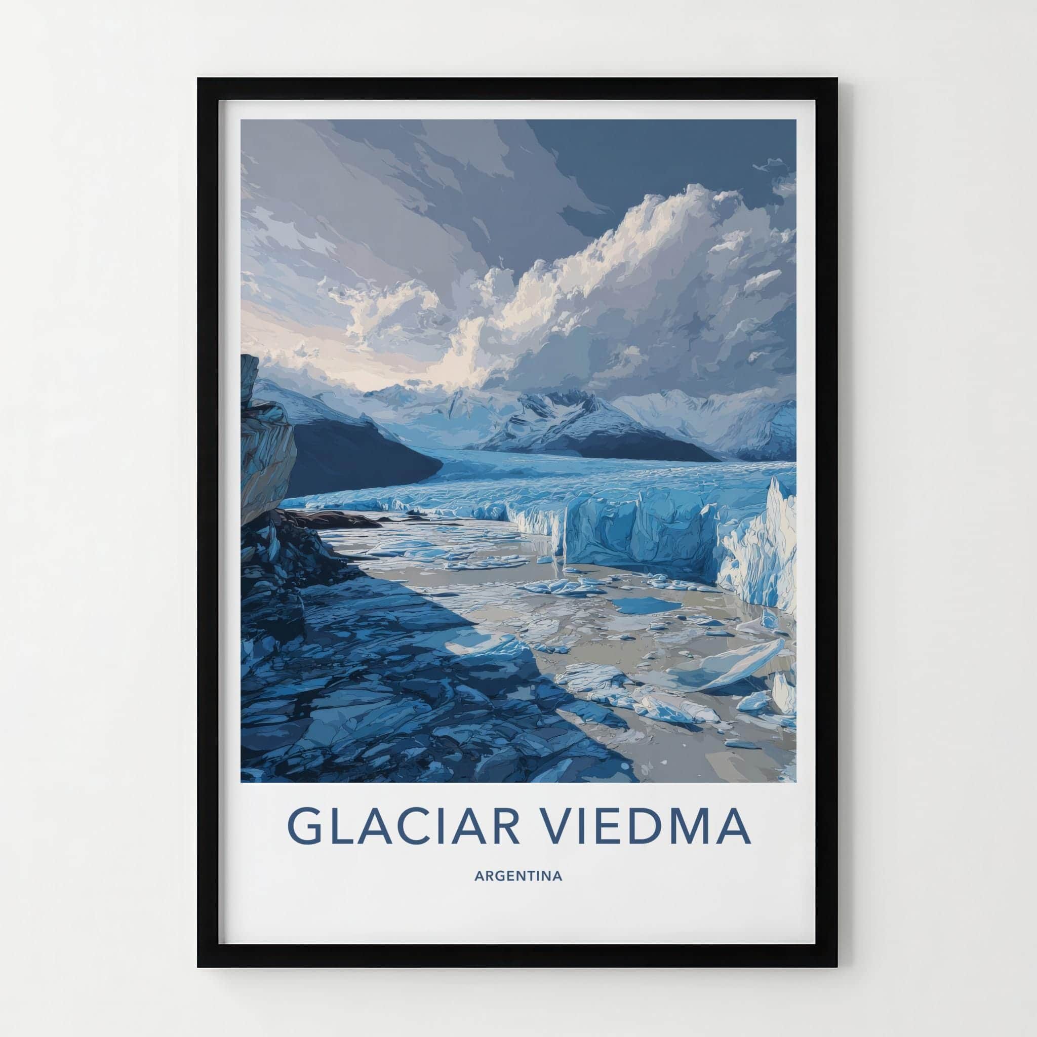 Glaciar Viedma Poster - Argentina Travel Art - Icy Mountain Vista Home Decor