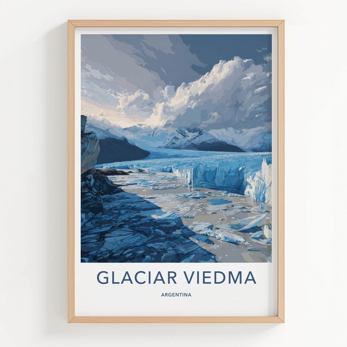 Glaciar Viedma Poster - Argentina Travel Art - Icy Mountain Vista Home Decor