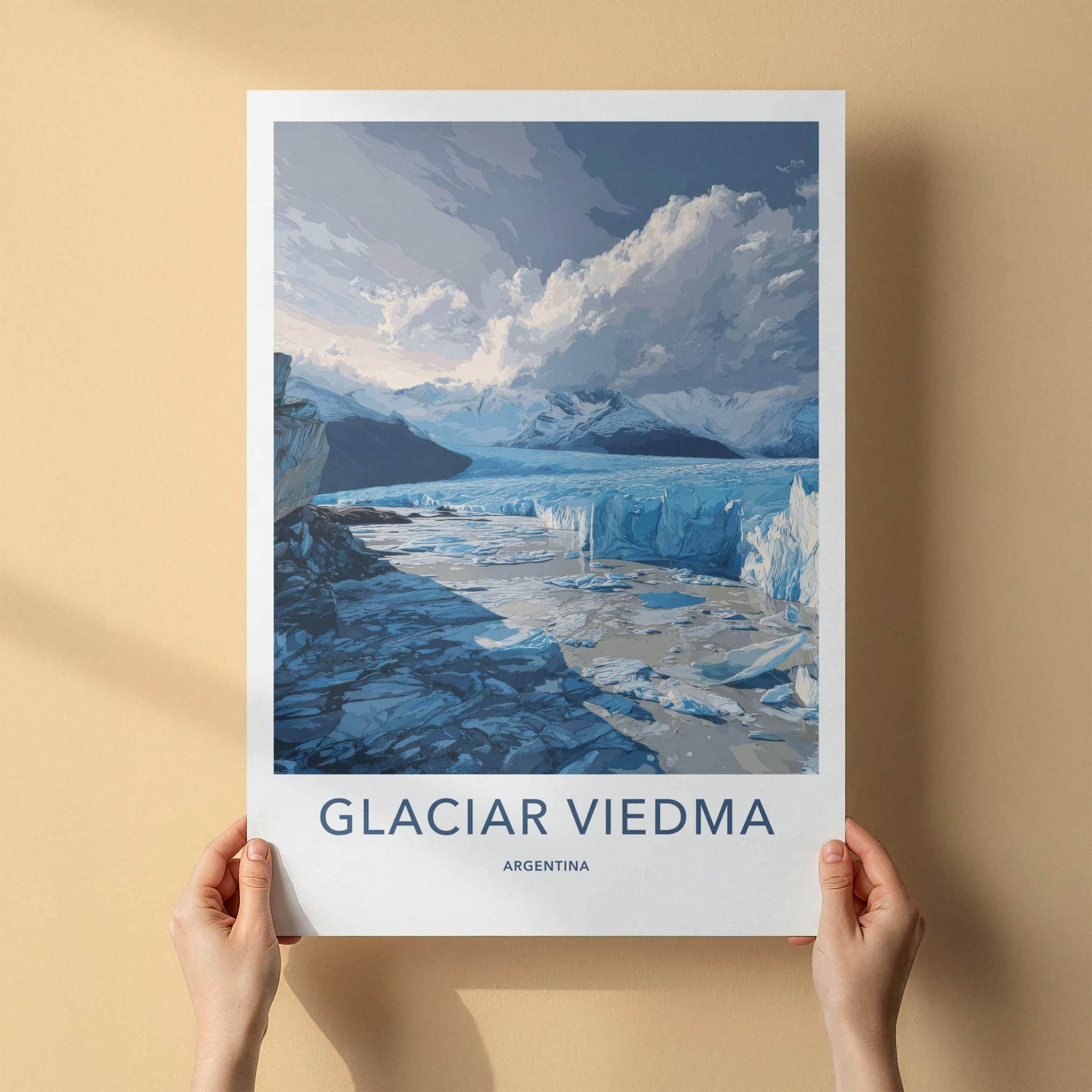 Glaciar Viedma Poster - Argentina Travel Art - Icy Mountain Vista Home Decor