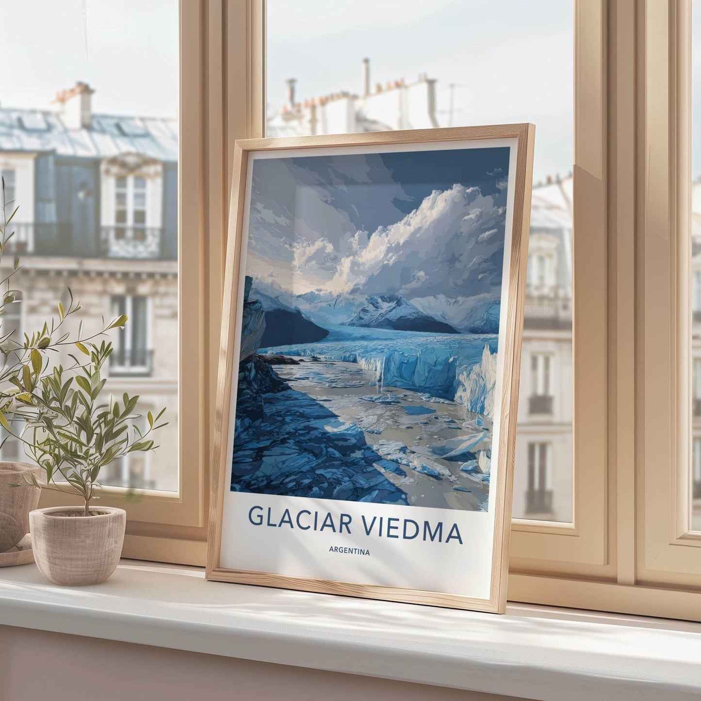 Glaciar Viedma Poster - Argentina Travel Art - Icy Mountain Vista Home Decor