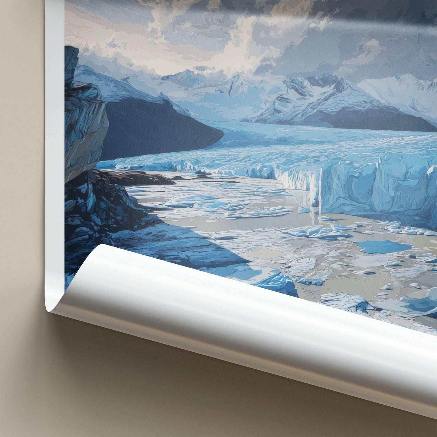 Glaciar Viedma Poster - Argentina Travel Art - Icy Mountain Vista Home Decor