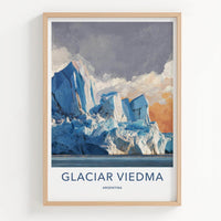 Glaciar Viedma Poster - Argentina Travel Art - Massive Icy Glacier Home Decor