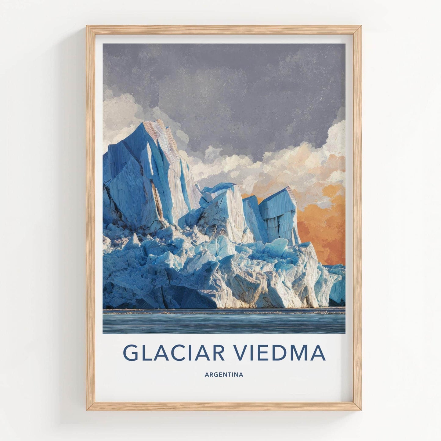 Glaciar Viedma Poster - Argentina Travel Art - Massive Icy Glacier Home Decor