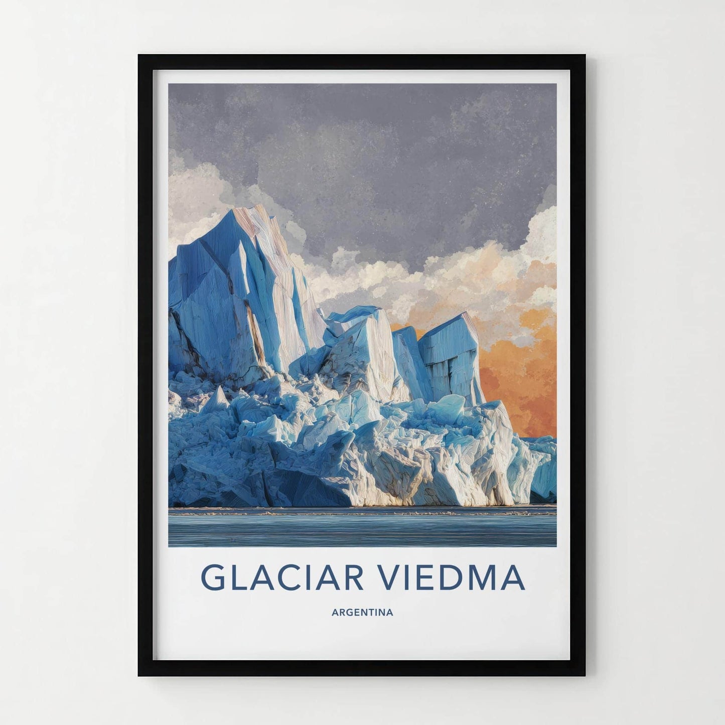 Glaciar Viedma Poster - Argentina Travel Art - Massive Icy Glacier Home Decor