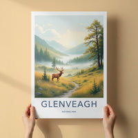 Glenveagh National Park Poster - Ireland Wall Art - Misty Valley Stag Home Decor