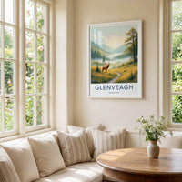 Glenveagh National Park Poster - Ireland Wall Art - Misty Valley Stag Home Decor